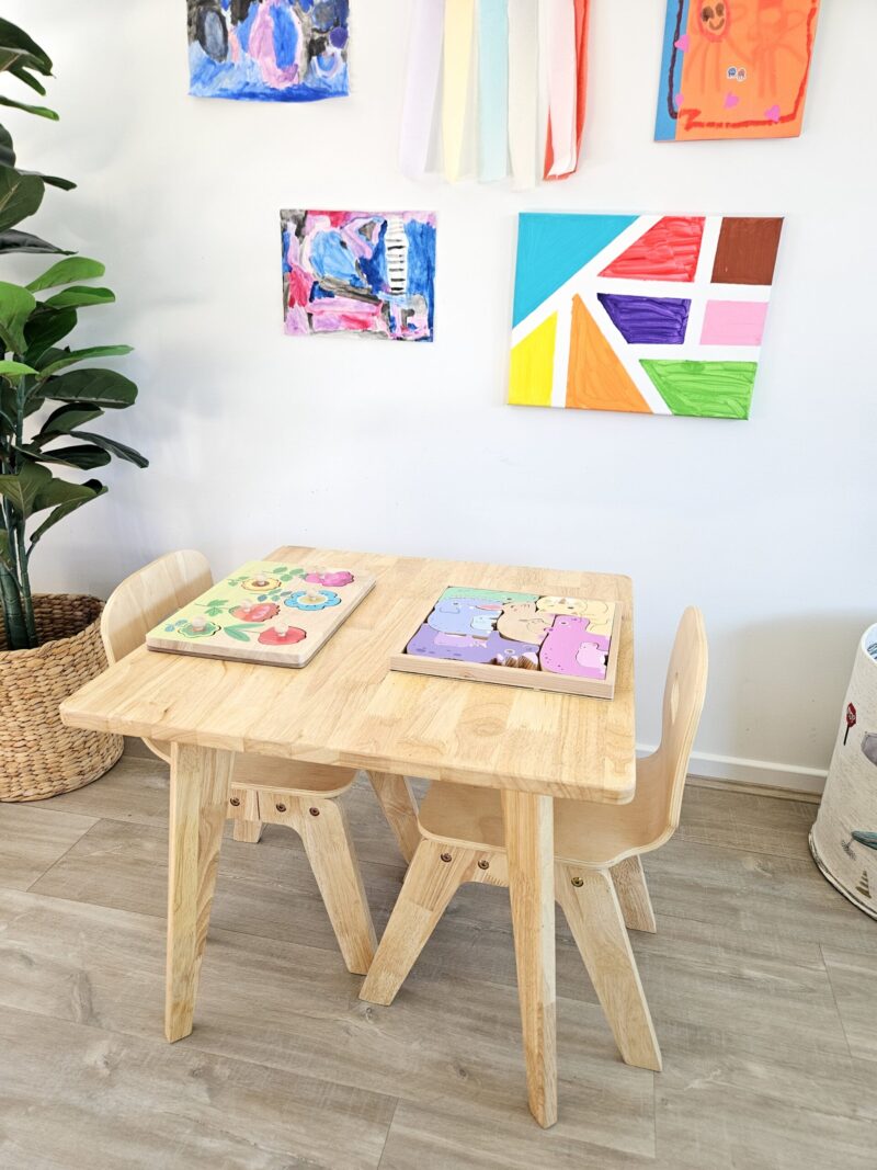 Danish Square Table and 2 Chairs - Image 4