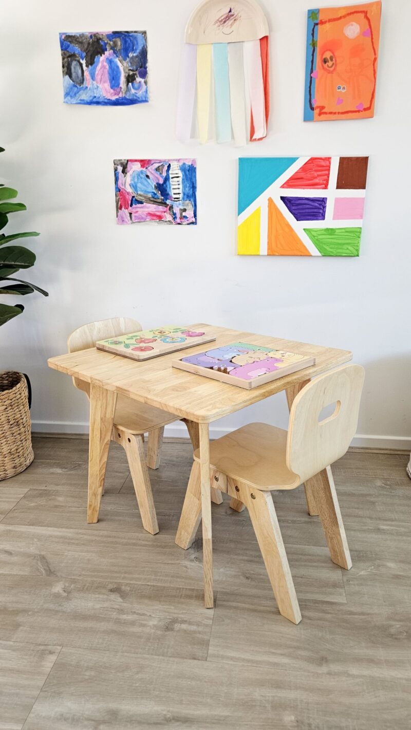 Danish Square Table and 2 Chairs - Image 2