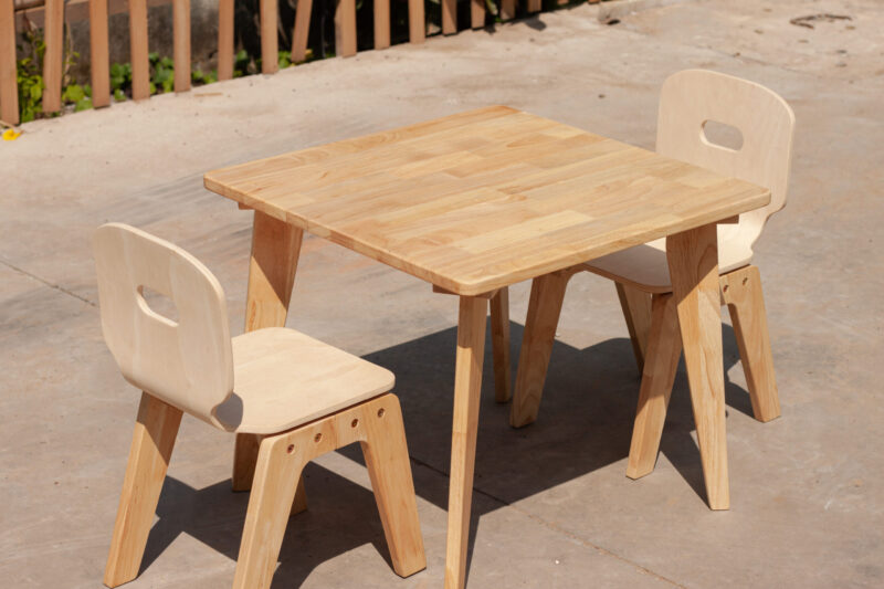 Danish Square Table and 2 Chairs - Image 5
