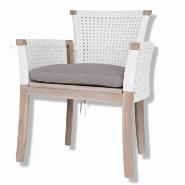 Classic Armchair High Back Wicker White