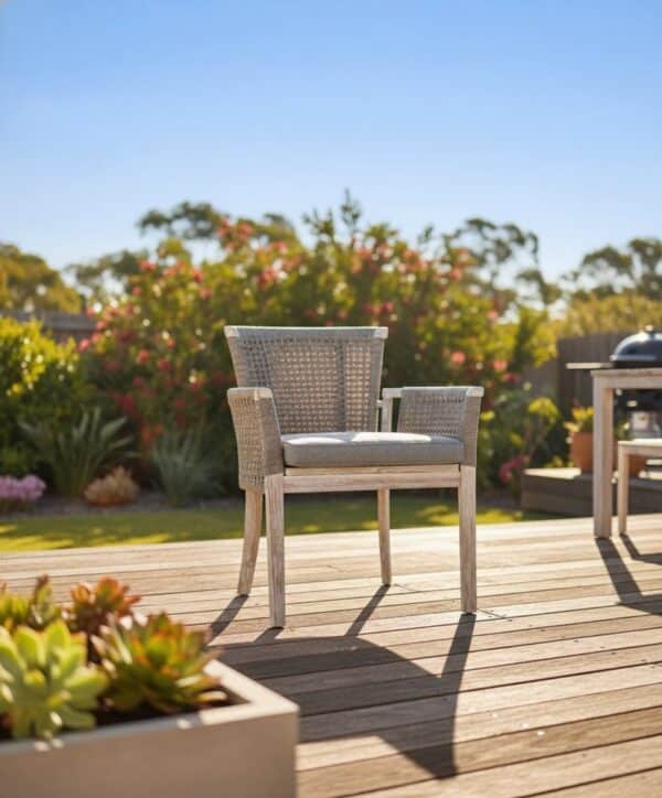 Classic Armchair High Back Wicker White LifeStyle