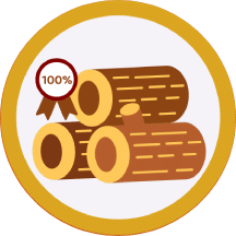 100% Solid Hardwood Icon