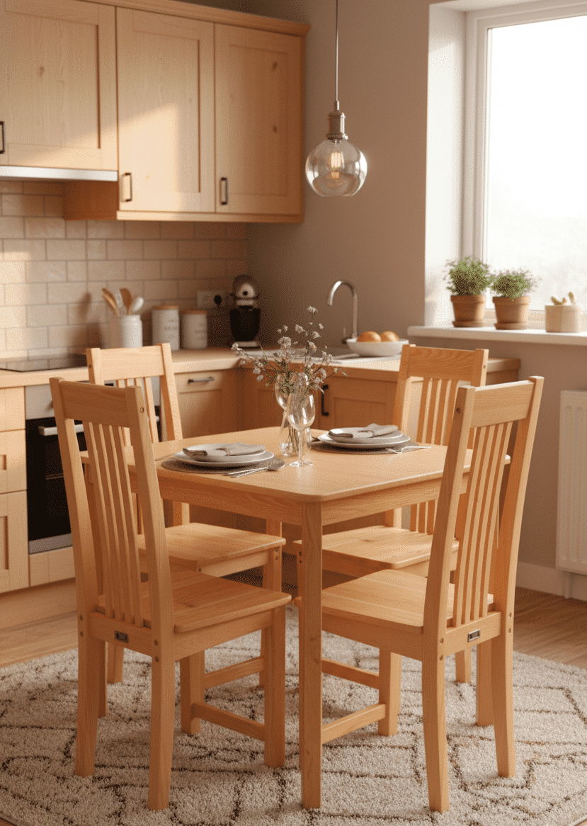 Jacob Square Dining Table and 4 Manor Chairs