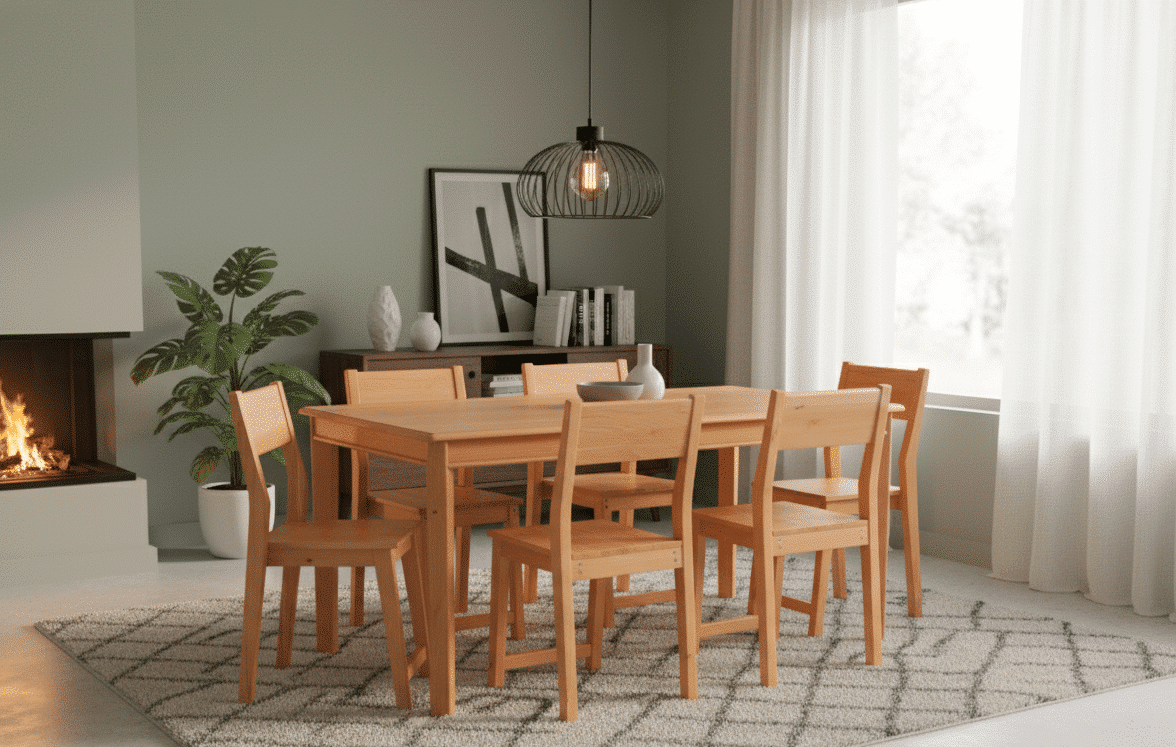 Grange Dining table and 6 Quinn Dining chairs