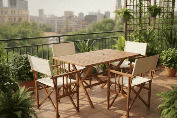 The Outback Retreat 5-Piece Acacia Wood Outdoor Dining Set