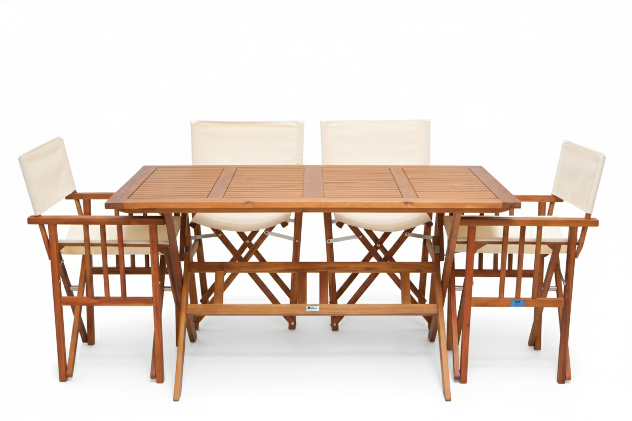 The Outback Retreat 5-Piece Acacia Wood Outdoor Dining Set - Image 7