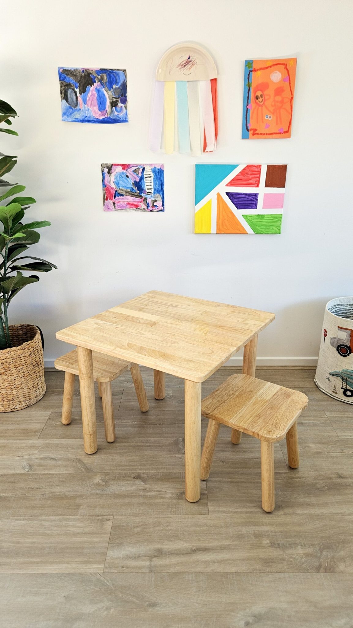 Classic Square Table and 2 Stools - Image 3