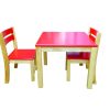 Red Top Timber Table with 2 Matching Chairs - 428432